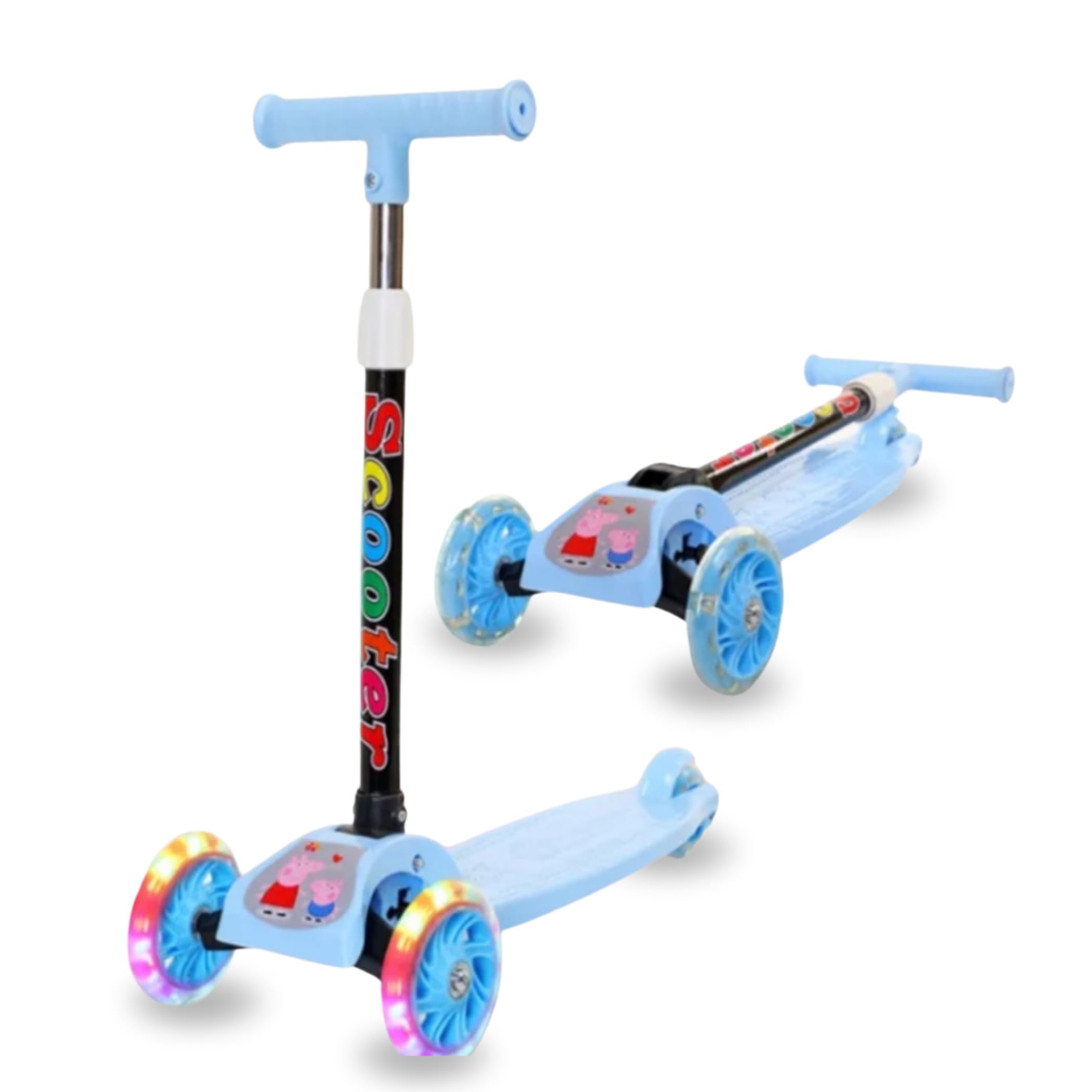CHLOENCE - Patinete para niños, ajustable en altura, patinete infantil de 3 ruedas, juegos para niños de 2 a 6 años, ruedas de poliuretano con luz LED intermitente, patinete para niña seguro,