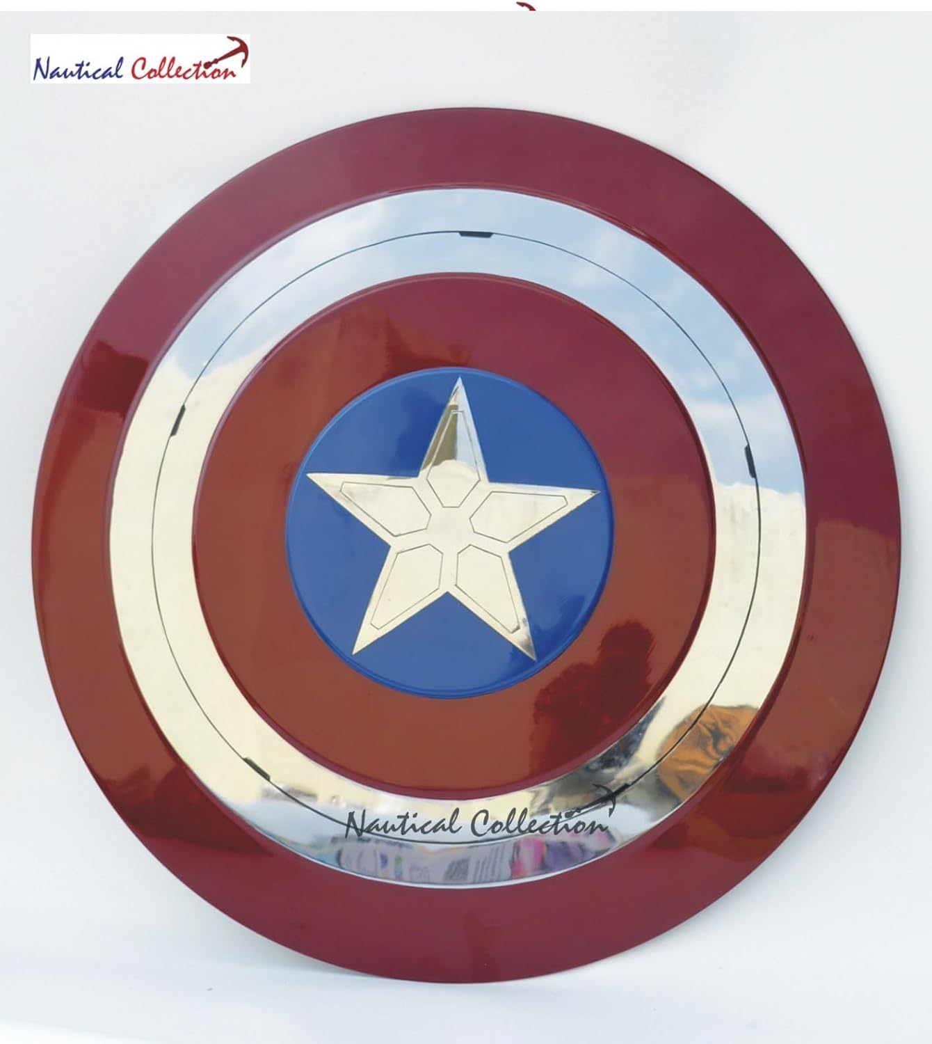 NAUTICAL COLLECTION | Shield 22 Inch Captain Round Prop Shield Costumes Rustic Vintage Home Decor Gifts
