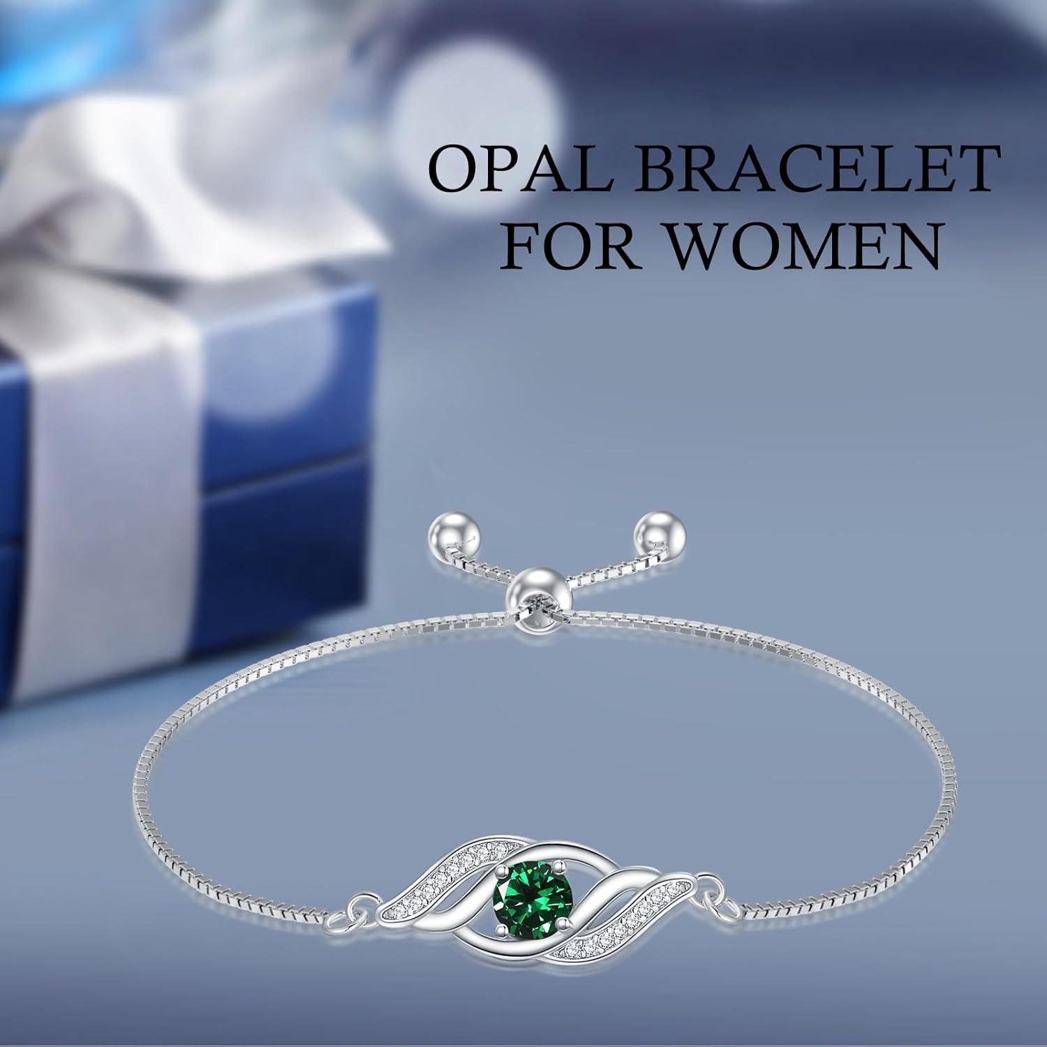 Bracelet for Women 925 Sterling Silver Birthstone Bracelet Dainty Infinity Bracelets Fine Jewelry Birthday Mothers Day Gifts for Her Wife Mom - Image 3