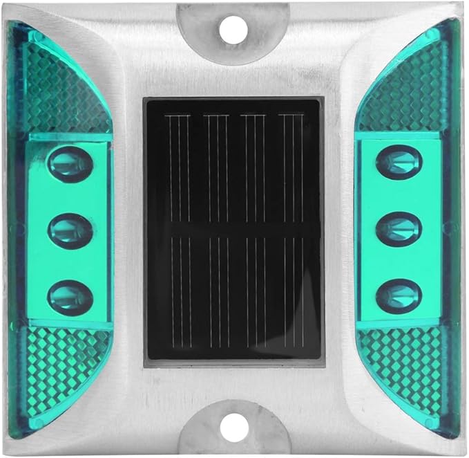 Fdit LED Solar Power vloerlamp markeringslichten waterdicht buiten voor tuin, terras, gazon, weg oprit straat snelweg spike lamp (groen)