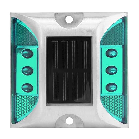 GUDMART Road Stud Lights, 1000m/3280.8ft Viewing Solar Power Automatic Lighting LED Ground Lights for Highway(Green)
