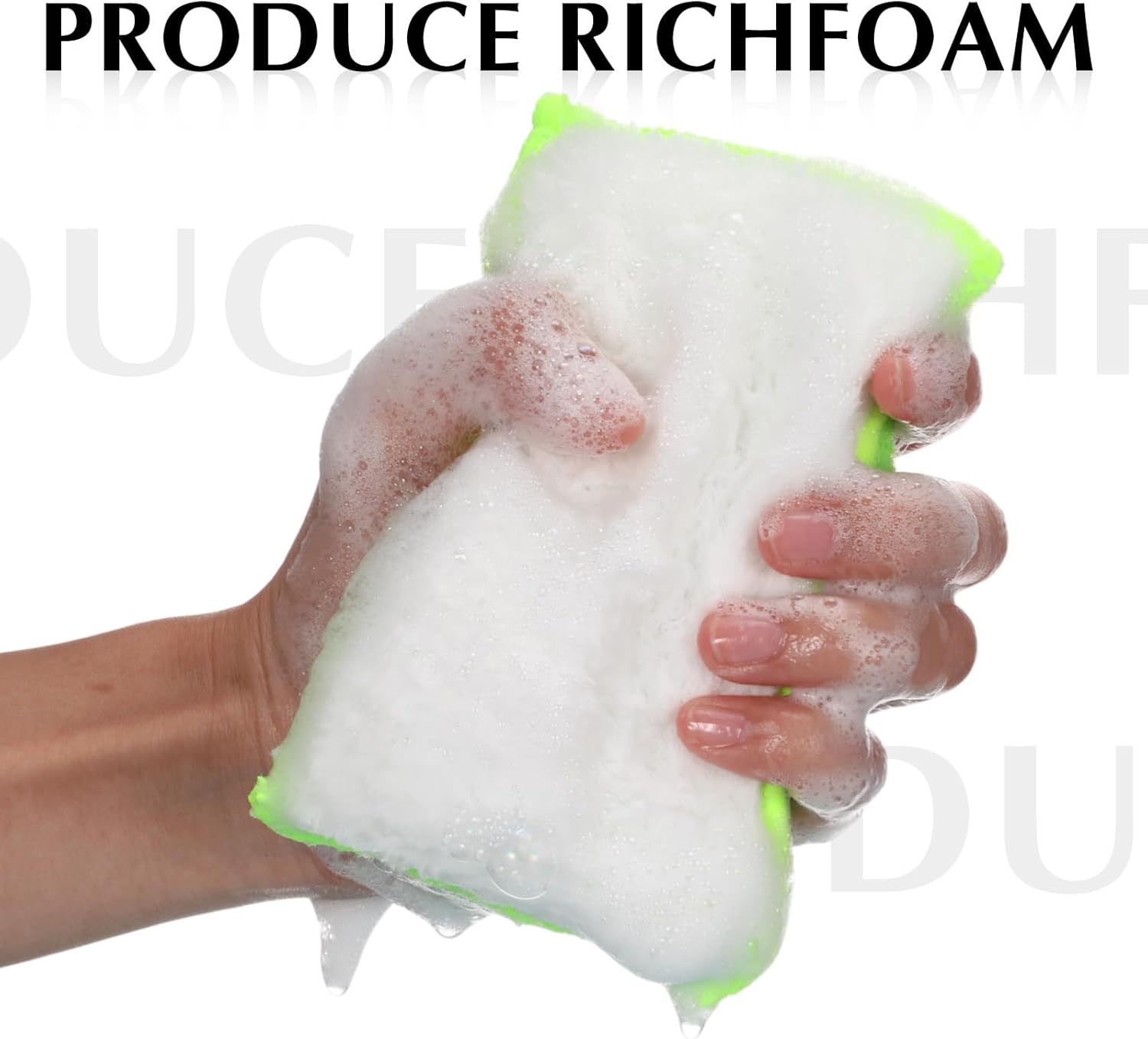 Mudder 8 Pcs Car Interior Scrubbing Sponge 5'' x 3'' Fiber Car Wax Applicator pad Household Cleaning Sponges for Leather Seat Couch Cleaning (Green White) - Image 5