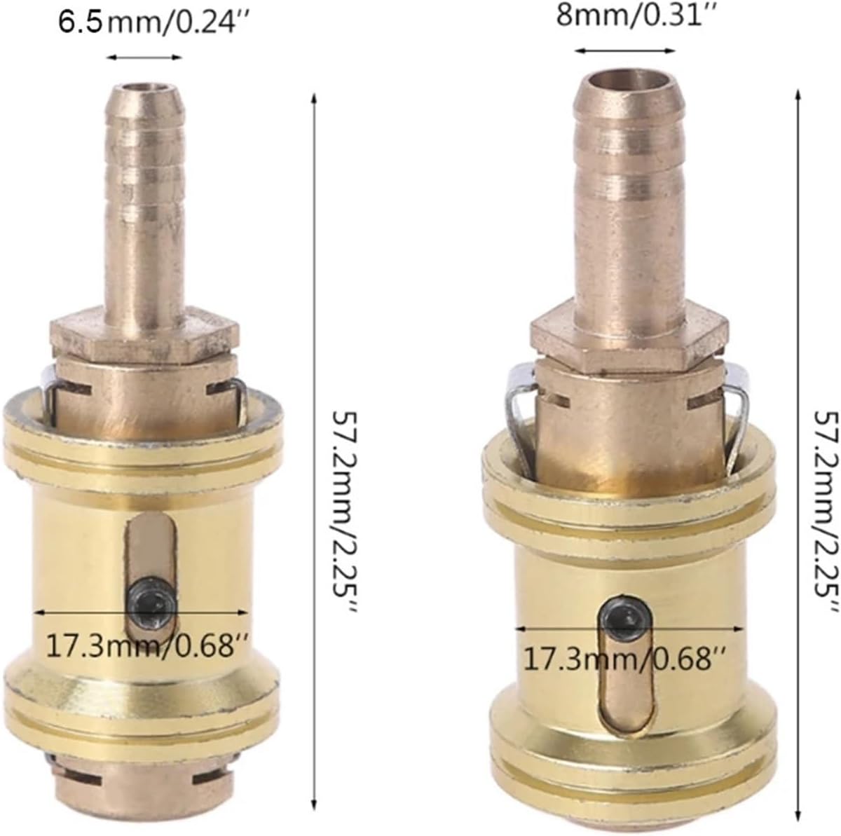 6.5/8mm Car Tire Valve Clip Pump Nozzle Clamp Solid Brass Quick Connect The Inflation Connector Air Chuck Inflator Pump Adapter(6.5mm)