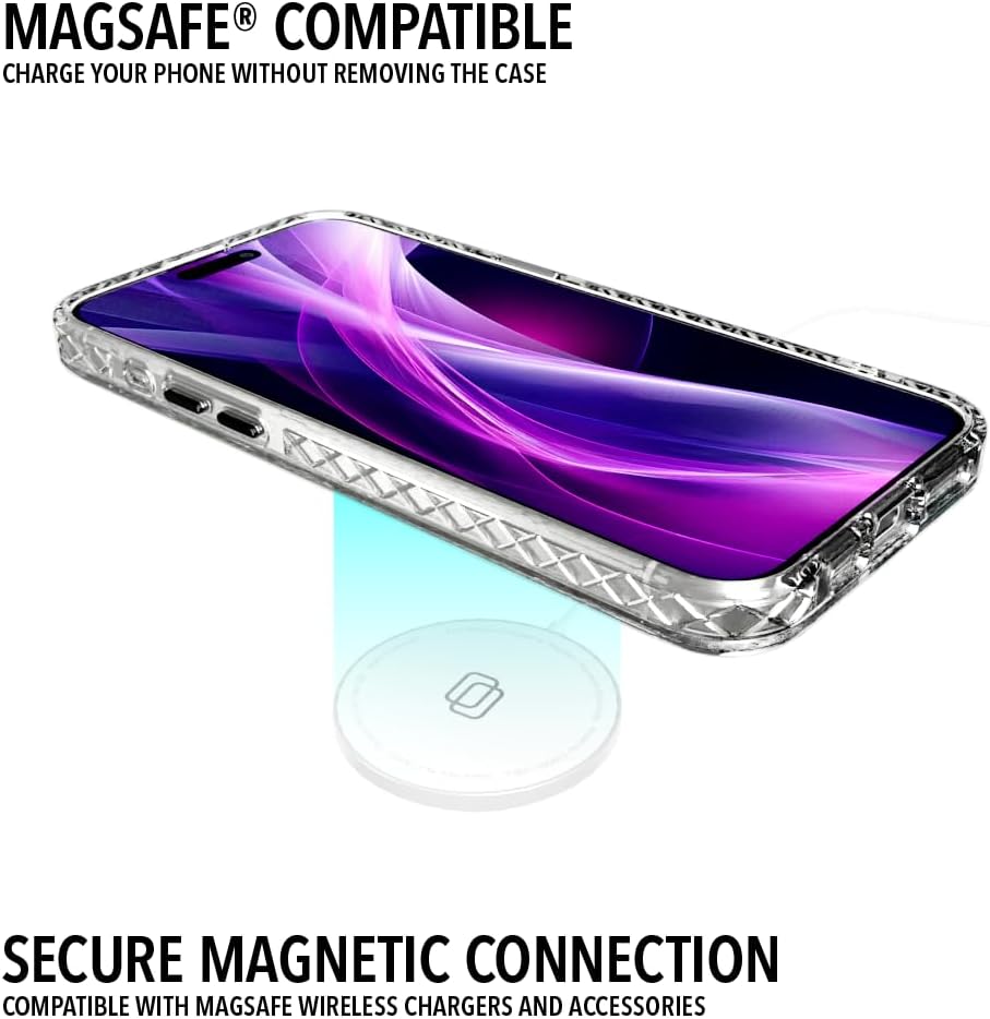 cellhelmet Impact Case iPhone 15 | 13ft. Military Grade Drop Tested, Anti-Yellowing Case, MagSafe Compatible | Cute Flowers Magnetic Case for iPhone 15