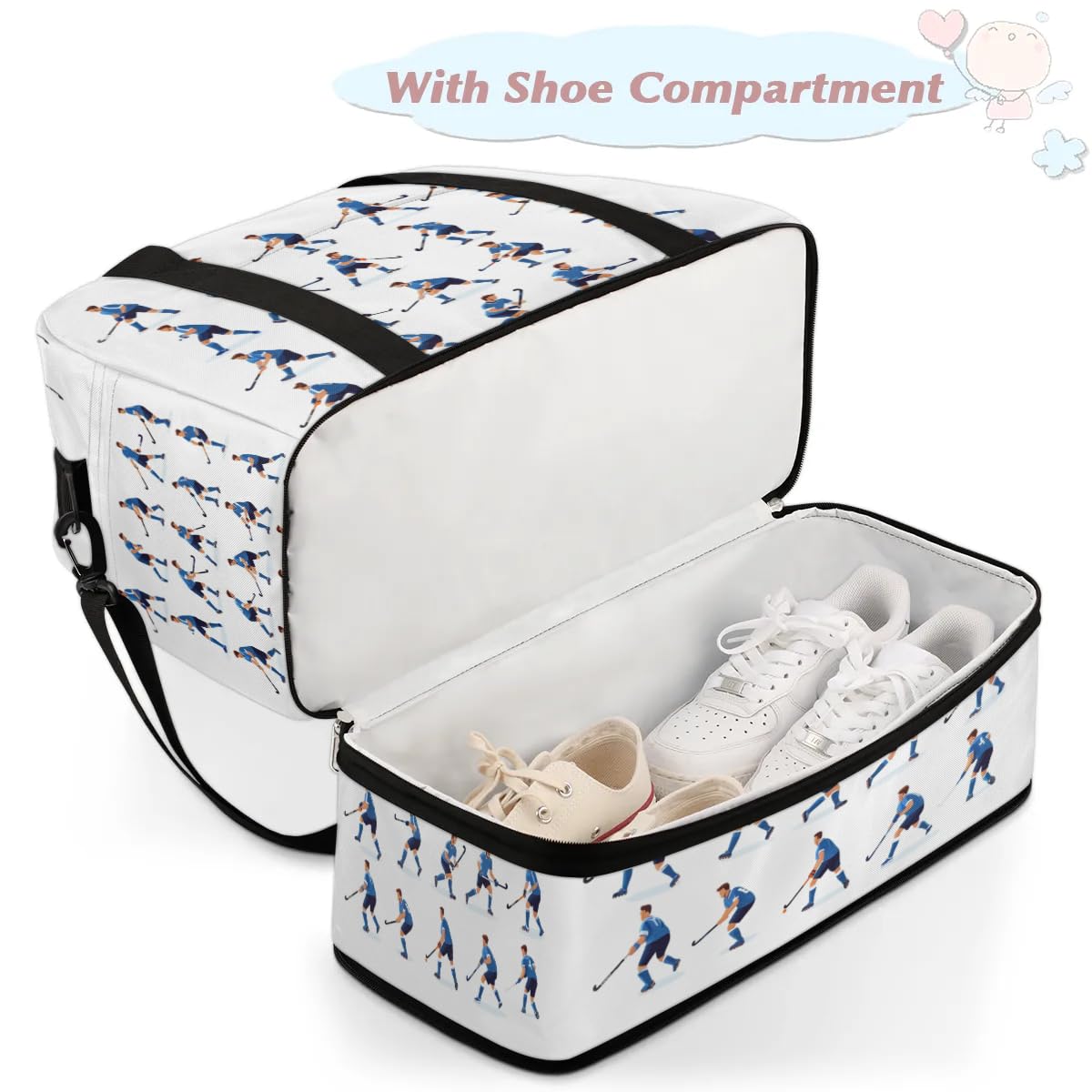 Sac de voyage pour athlète de hockey pour homme et femme, sac de week-end, sac fourre-tout pliable de 47 l pour sport, gym, yoga, couleur, 47 L, Organiseur de sac