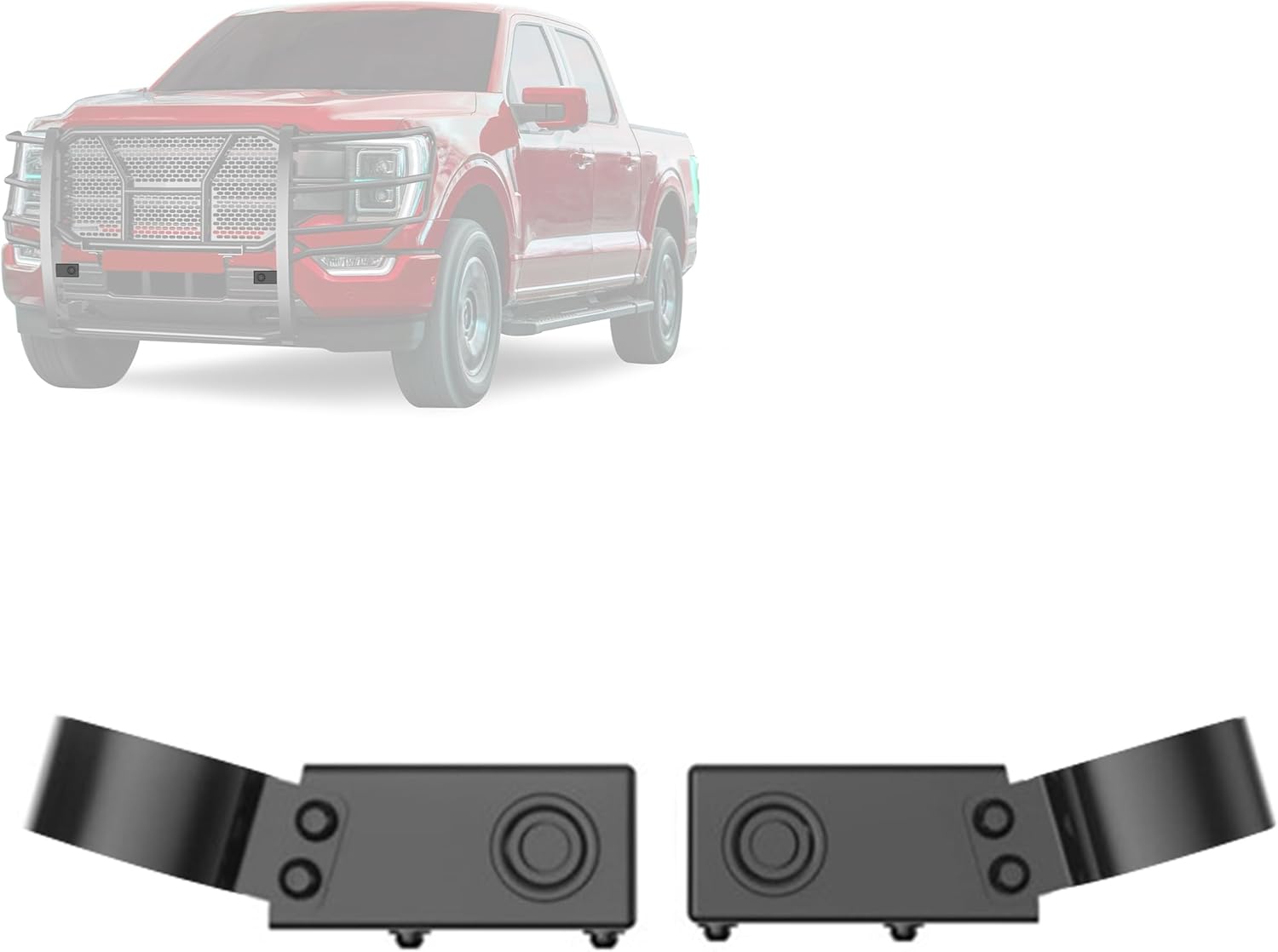 Black Horse Grille Guard Sensor Black Compatible with 21-26 Ford F150/Bronco(Excl. All F150 Raptor Model, 20-21 Diesel Model&22-23 F150 Lightning EV) 19-26 Silverado 1500/ Ram 1500/2500/3500