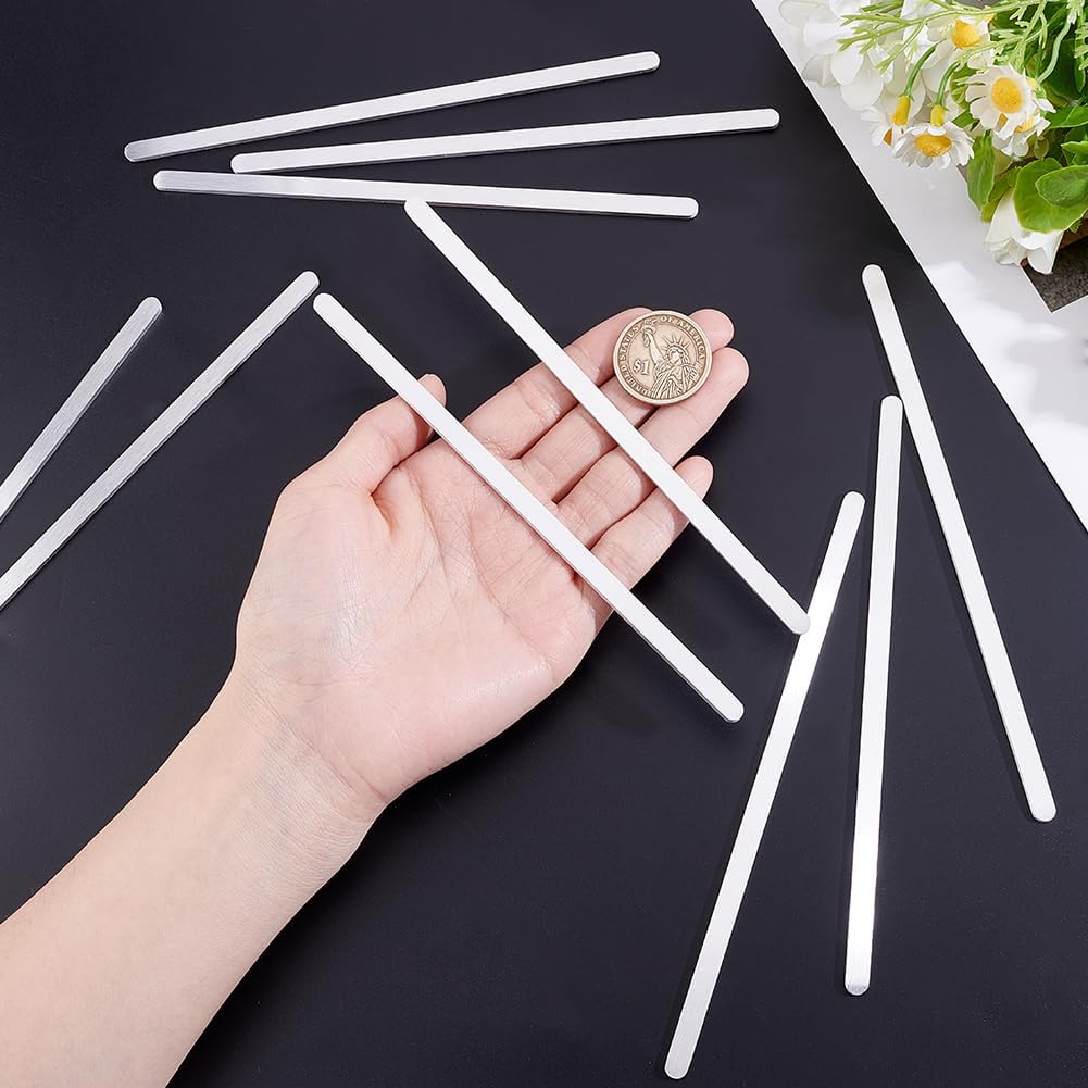 Beebeecraft 10Pcs Aluminum Bracelet Blanks, 16cm Silver Bangle Cuff Blanks Adjustable Metal Stamping Blank Engraving Stamp Bracelet Blank for Jewelry Making DIY Crafts Supplies