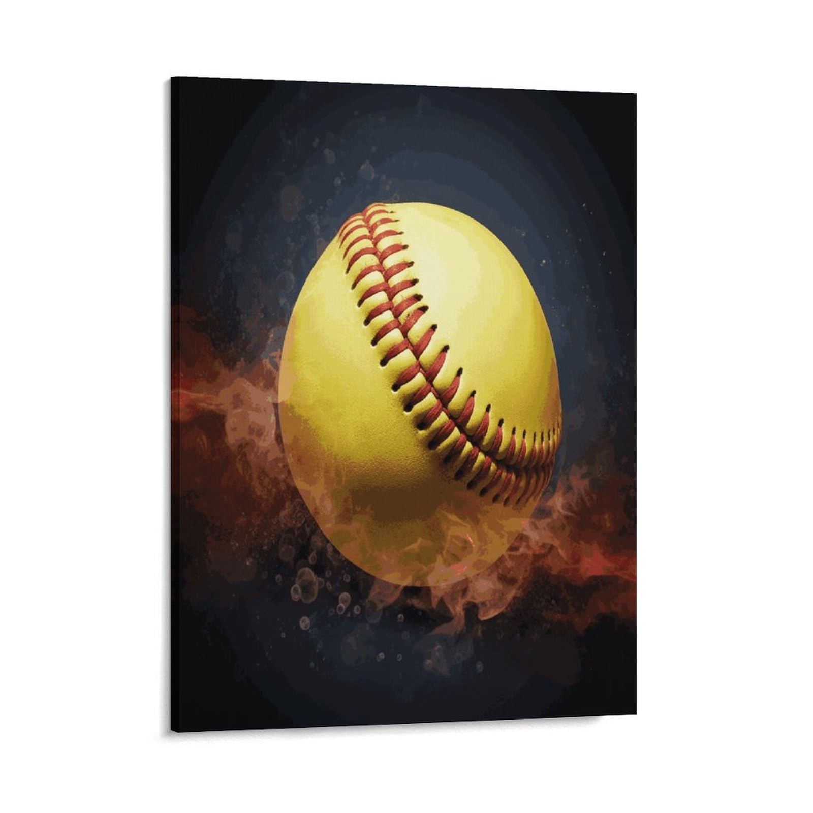 Adfgyerh Style Softball Wall Art Framed,Canvas Prints Ready To Hang Home Decor,Canvas Wall Art For Living Room Hallway Office Wall Decor 16X20inch(41X51cm)
