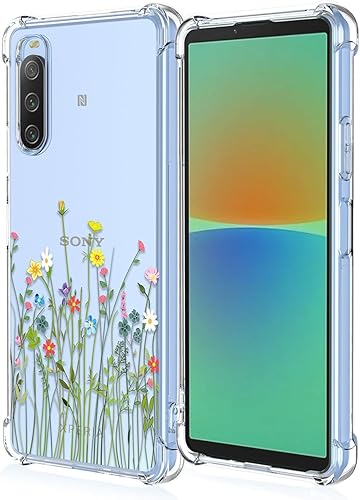 Sony 10 III Lite XQ-BT52 XQ-BT44, funda transparente con patrones de jardín de flores, funda protectora para Sony Xperia 10 III Ramo de flores