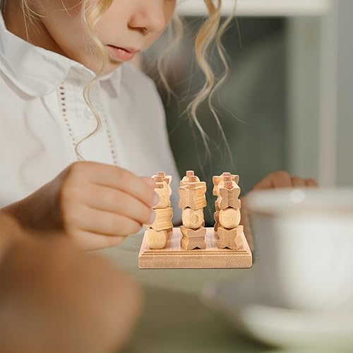 Miniatura 3 de Kisangel Juego de mesa con punta de madera 3D para niños y adultos, juego de mesa familiar, juego de mesa de estrategia de madera, 1 juego