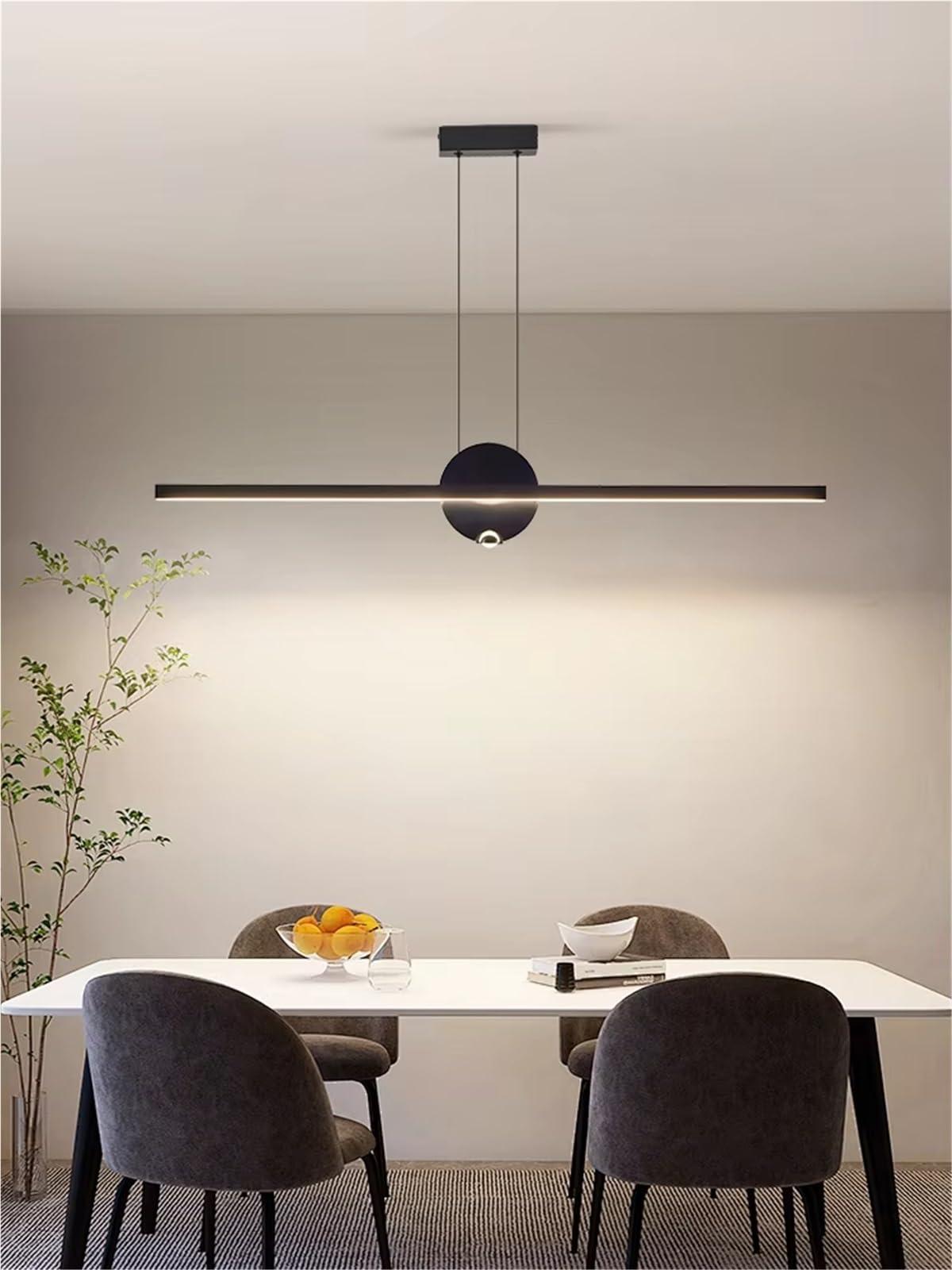 Luminaire suspendu LED linéaire moderne lustre restaurant et bureau