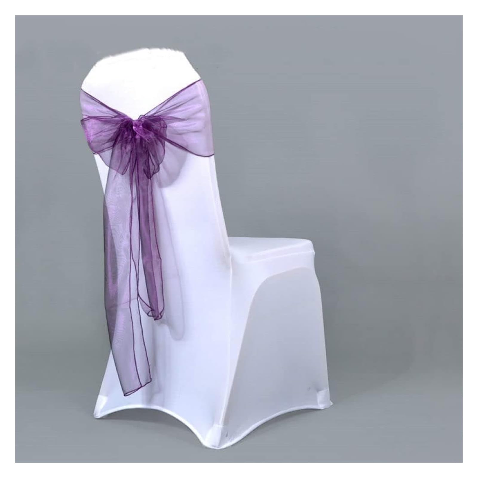 RZQVHBKXWGT chair sashes,25pcs 275cm Sheer Chair Sashes Band Ribbon Belt Bow Cover Wedding Party Birthday Banquet Ceremony Decoration,red (Color : Blu)(Purple)