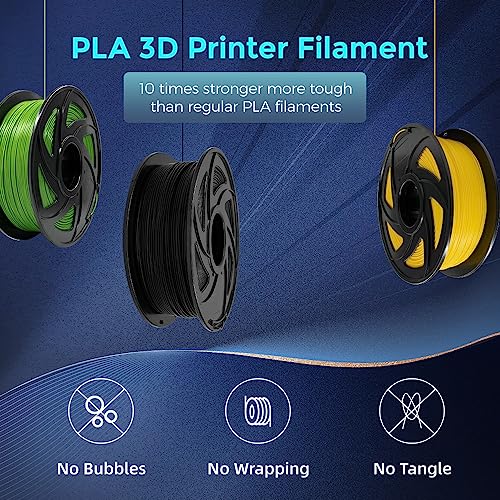Image of Voxelab 3D Printer Filament, 1.75mm PLA Pro (PLA+) Filament, Dimensional Accuracy + /- 0.02 mm, 3D Printing Material 1kg / Spool, Compatible with FDM 3D Printer /Pen, Black