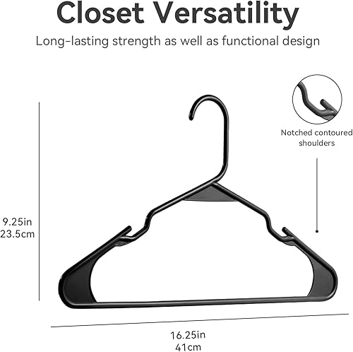 Miniatura 4 de Softflame Perchas de plástico para ropa, paquete de 50 perchas duraderas que ahorran espacio para uso diario estándar y artículos esenciales para la