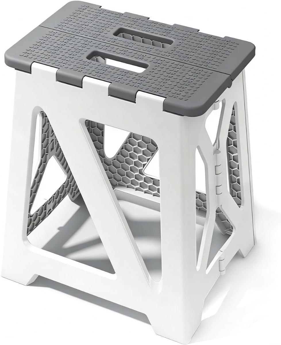 Folding Shower Stool - Foldable & Anti-Slip Shower Chair for Inside Shower - 330lbs Safety Waterproof Plastic Fold Up Shower Seat - Portable Travel Compact Bath Bench for Elderly, Handicap & Disabled