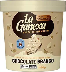 La Ganexa Pasta de Amendoim Sabor Chocolate Branco Zero Açúcar 450g