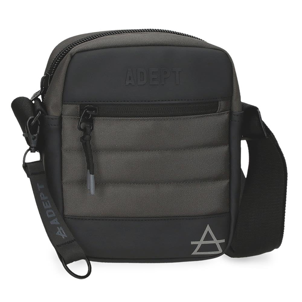 ADEPT Dmas shoulder bag, double shoulder strap, made of polyester, adjustable shoulder strap for comfort., anthracite, One Size, shoulder bag