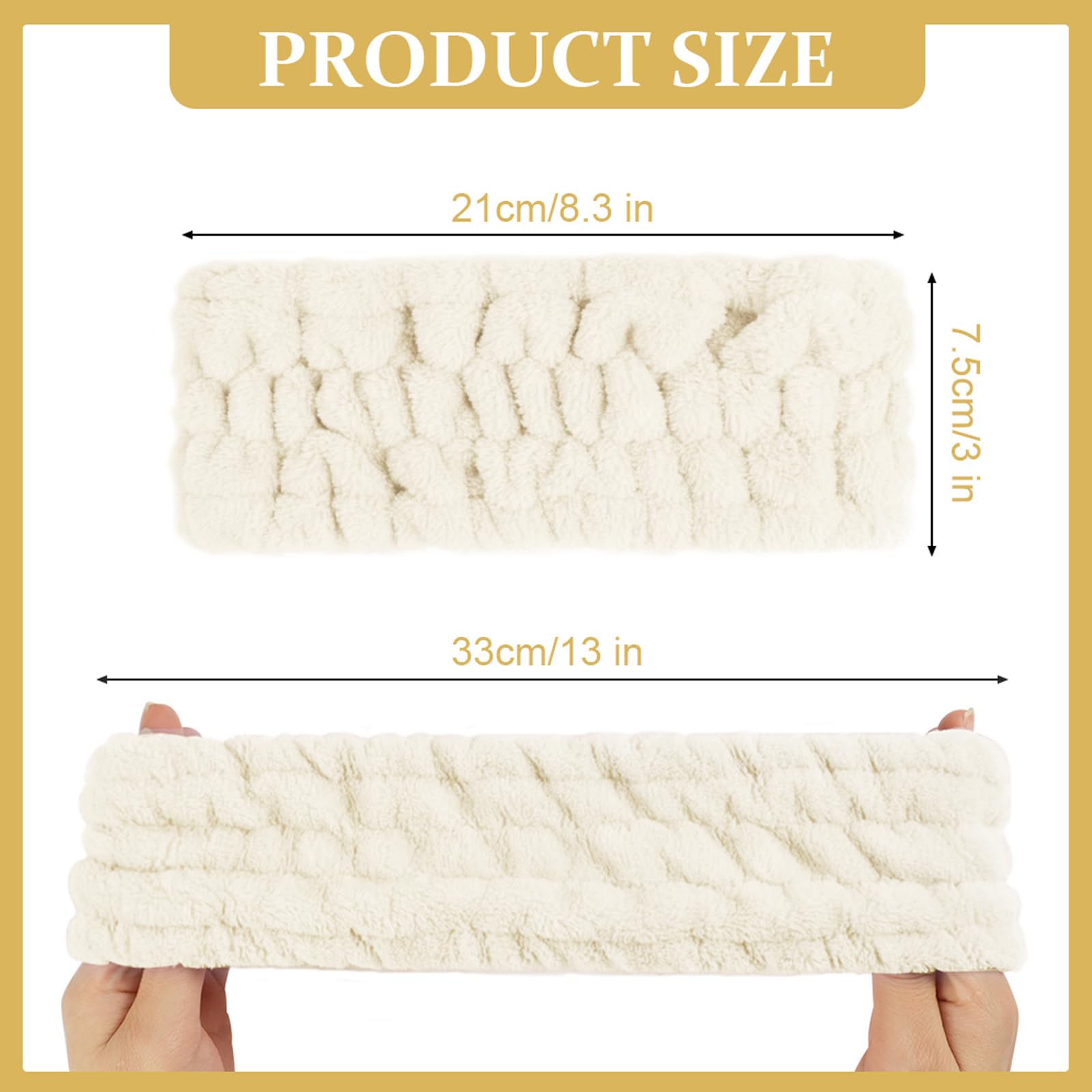 Flintronic Confezione da 3 fasce per capelli da donna, soffici per lavare il viso, morbida spugna, doccia, yoga, sport (bianco, nero, rosso anguria)