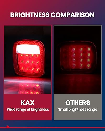 Miniatura 6 de KAX 4 luces LED ámbar de marcador lateral impermeable para remolques de lanchas utilitarias de más de 80 pulgadas, luz de liquidación de cámper RV