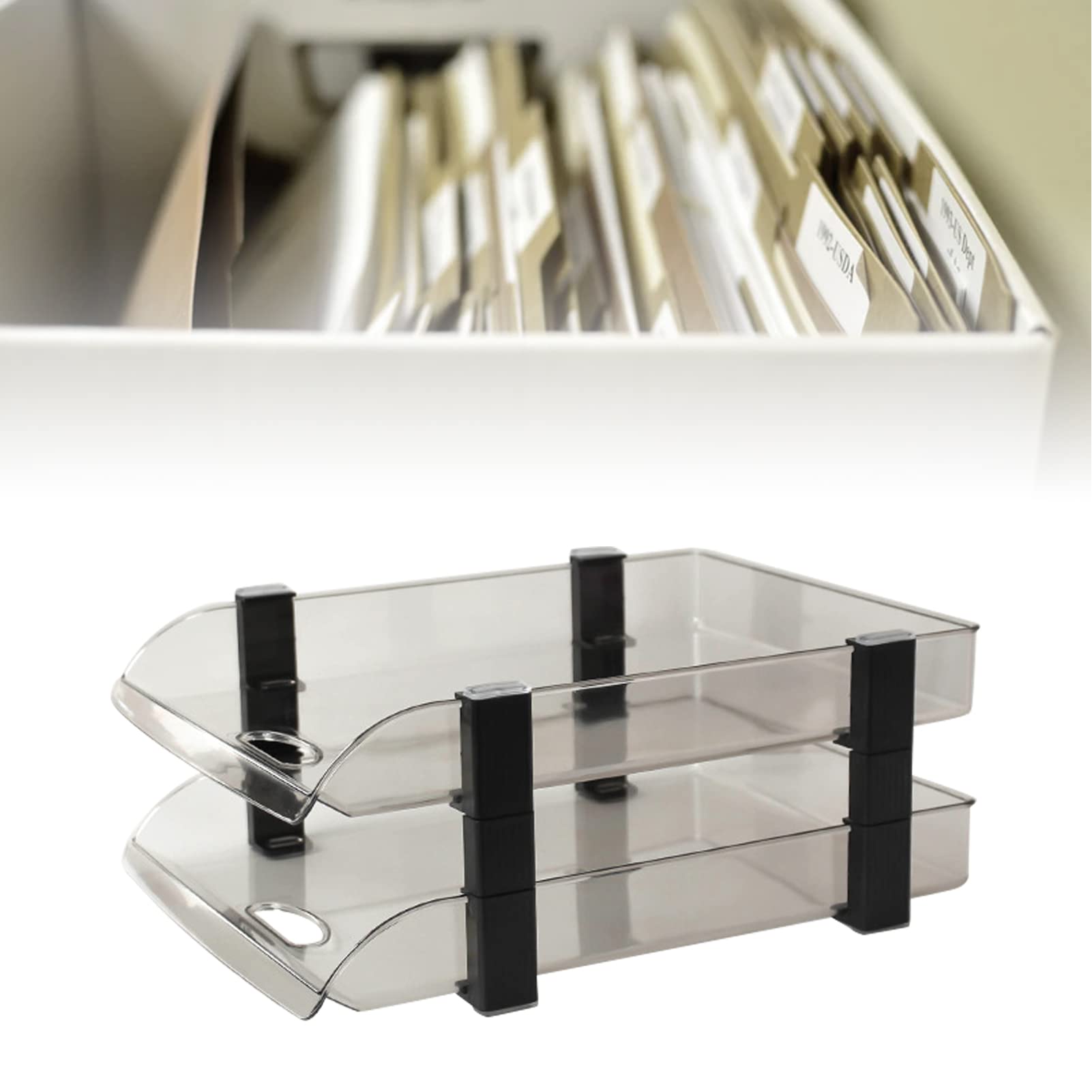 Bandeja de cartas, organizador de escritorio de acrílico, bandeja de cartas, organizador de papel, bandeja de papel, bandeja de almacenamiento de archivos, organizador de escritorio para oficina en