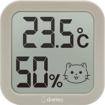 Dretec Pet Thermometer/Hygrometer, Dog, Cat, Room, Indoor, Battery, Large Screen, Compact, Stylish, Heatstroke, Summer, Winter