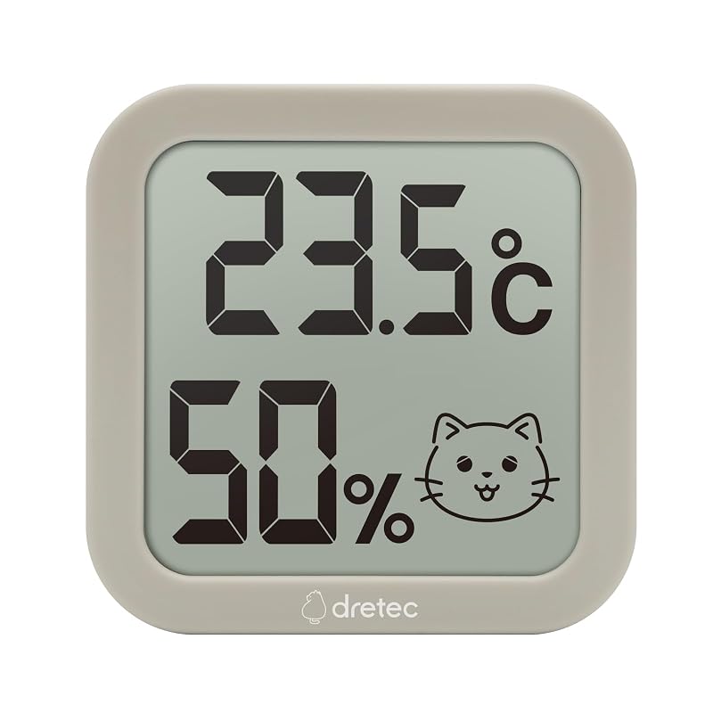 Termômetro e Higrômetro Digital para Cães e Gatos dretec O-444DBEPT, Visor Grande, Bege