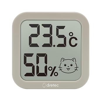 Dretec Pet Thermometer/Hygrometer, Dog, Cat, Room, Indoor, Battery, Large Screen, Compact, Stylish, Heatstroke, Summer, Winter