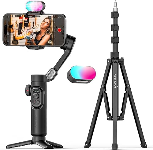 Estabilizador de cardán para teléfono inteligente iPhone Video estabilizador de iPhone, cardán, teléfono inteligente, plegable, de 3 ejes, portátil, Estabilizador de cardán para teléfono inteligente iPhone Video estabilizador de iPhone, cardán, teléfono inteligente, plegable, de 3 ejes, portátil,