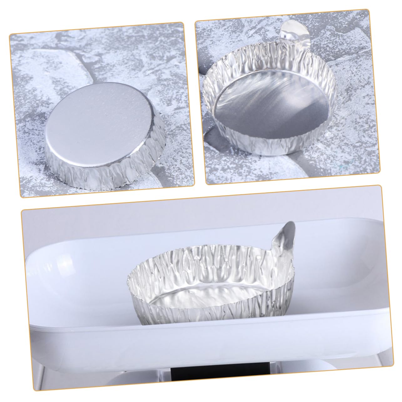 CIYODO Aluminium Weighing Plates 20pcs Sample Weighing Trays Easy-Clean Material