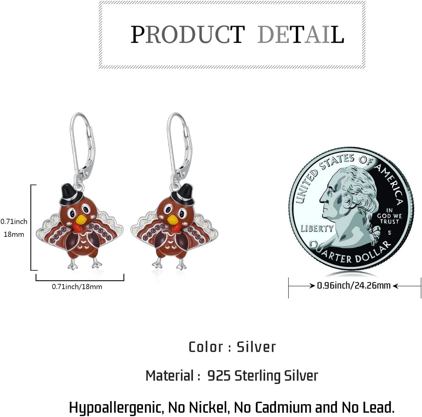 Animal/Christmas Holiday Earrings 925 Sterling Silver Animal Jewelry Christmas Stocking Stuffers Gifts for Daughter - Image 4