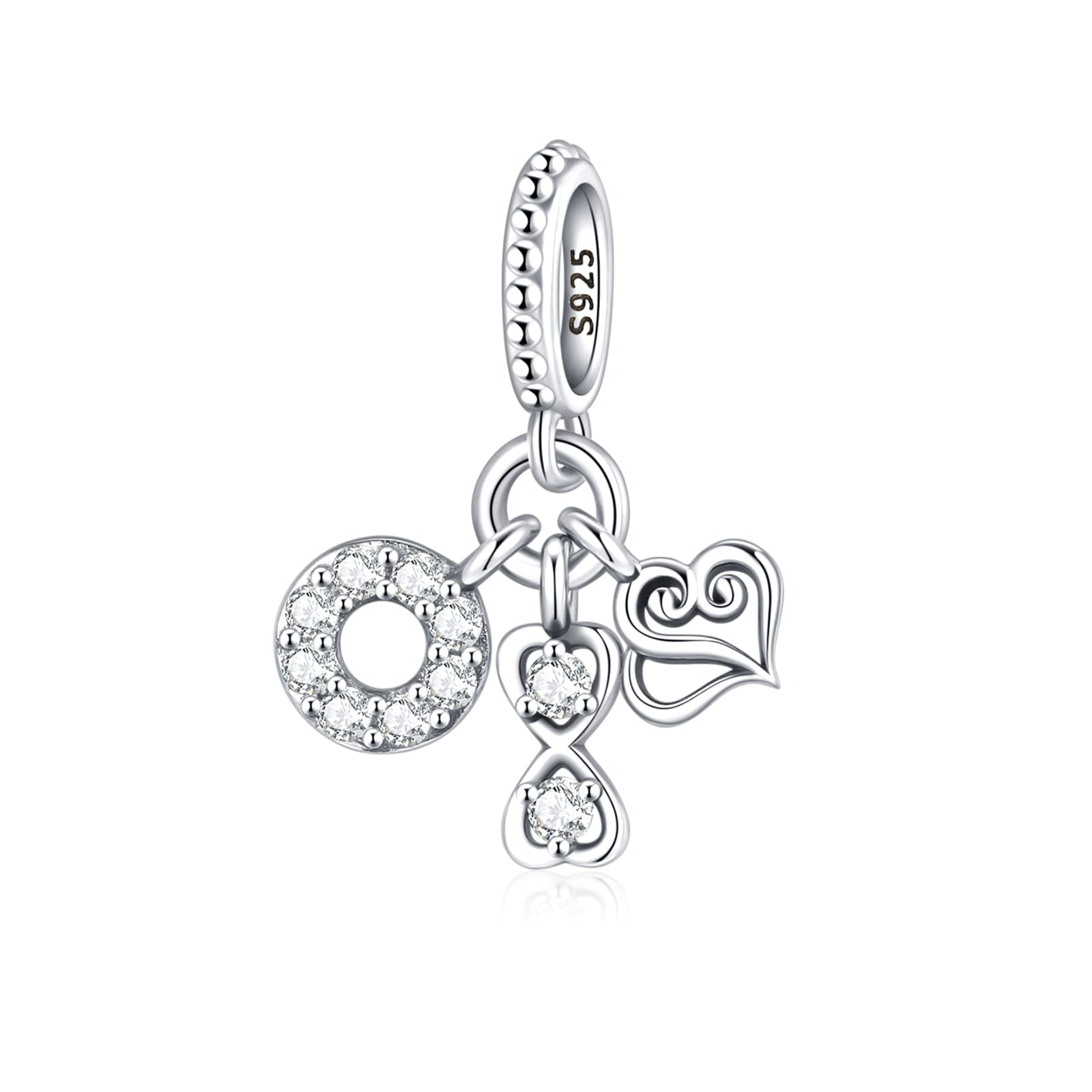 FLUFLO Charm Anhänger Damen 925 Sterling Silber für Armband Charms Beads passend für Pandora Armband und Halskette, Kompatibel mit Europäischen Armbänder für Frauen Mädchen C01