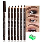 FeiCuiYun 6Pcs Eyebrow Pencils for Women, Wooden Hard-Core Brown Eyebrow and Eyeliner Pencil, Long Lasting Waterproof and Sweat-Proof, Beginner Makeup Brow Pencil, Create a Natural Eye Brow Makeup
