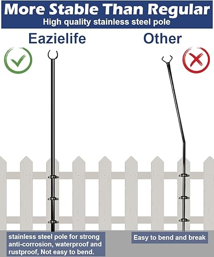 Miniatura 9 de Eazielife Postes de luz de cadena de 10 pies para exteriores, poste de metal resistente para iluminación de jardín, césped, patio, vacaciones, boda,