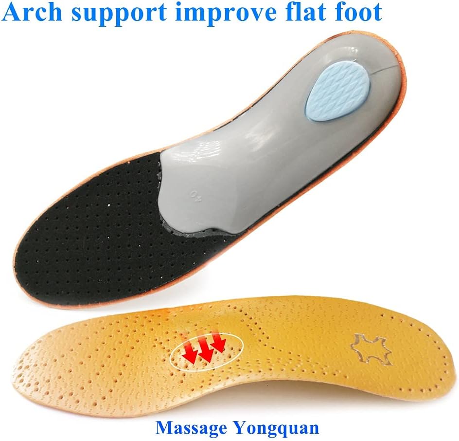 Leather Orthotic Insole for Flat Feet Arch Support Orthopedic Shoe