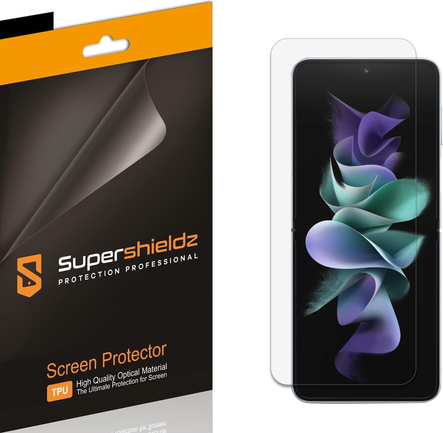 Supershieldz (2 Pack) Designed for Samsung Galaxy Z Flip 4 5G Screen Protector, High Definition Clear Shield (TPU)