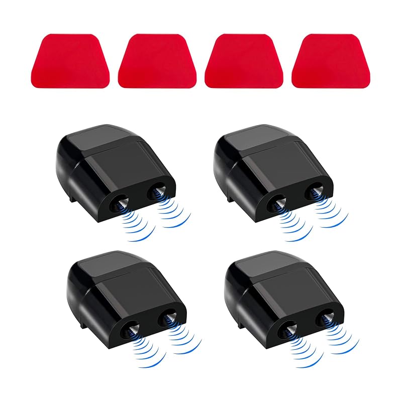 Wevdn Apito de Advertência para Animais em ABS com Fita Adesiva, Preto, Kit com 4 peças