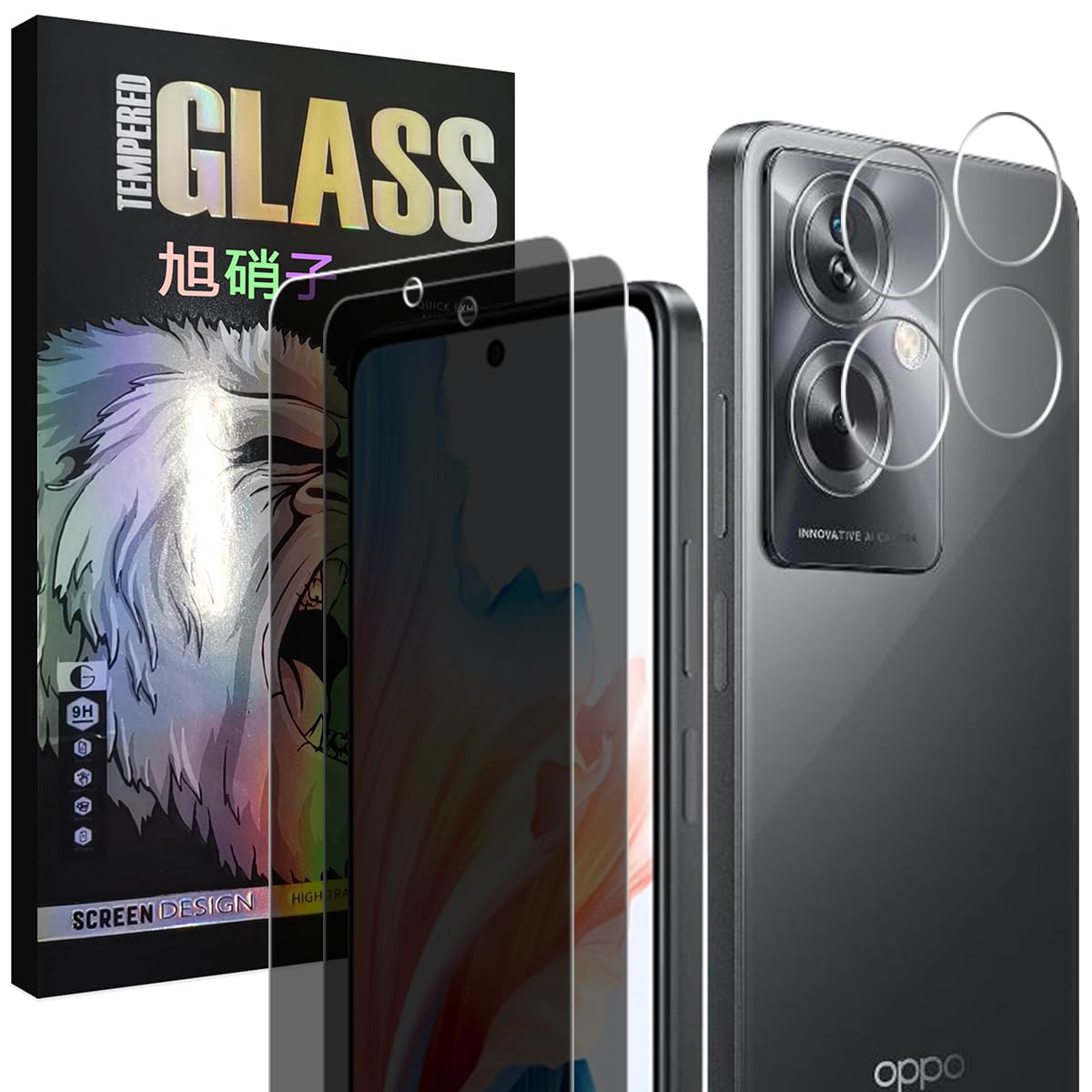 Amazon | 対応 OPPO A79 5G ガラスフイルム 【2+2 枚セット-国産旭硝子 