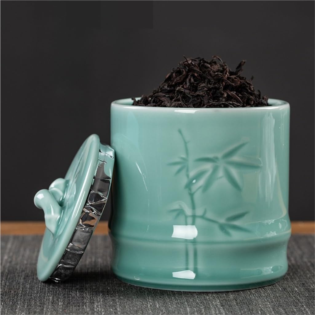 Cukiernica na zapasy herbaty sypkiej, ceramiczna puszka z pokrywką, do kuchni, chińskie naczynia do herbaty, pojedyncza/podwójna puszka, zestaw pudełek prezentowych, do przechowywania liści