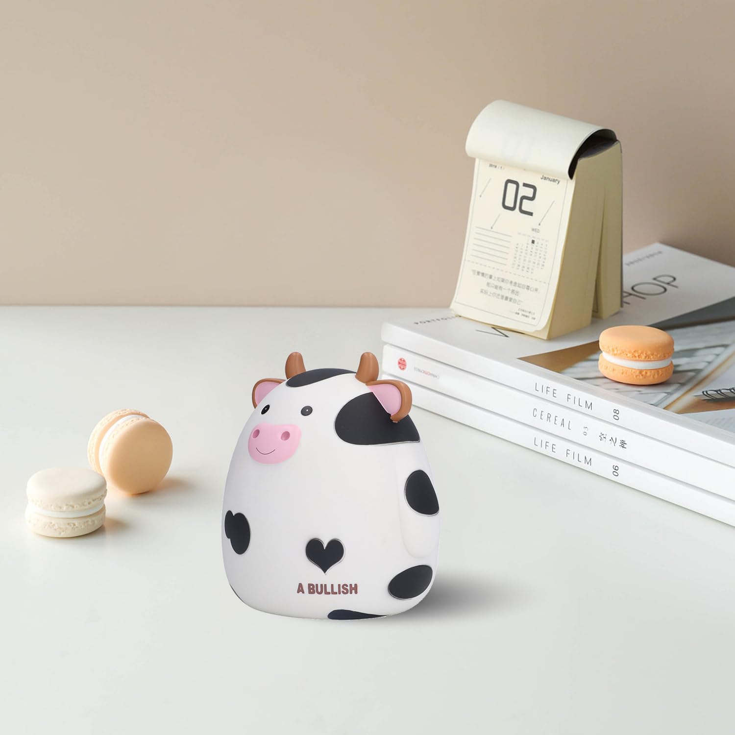Simpatico Salvadanaio per Mucca, Scatola Portamonete a Forma di Animale Dei Cartoni Animati, Decorazioni per La Casa Dipinte a Mano, per Banco di Studio Familiare