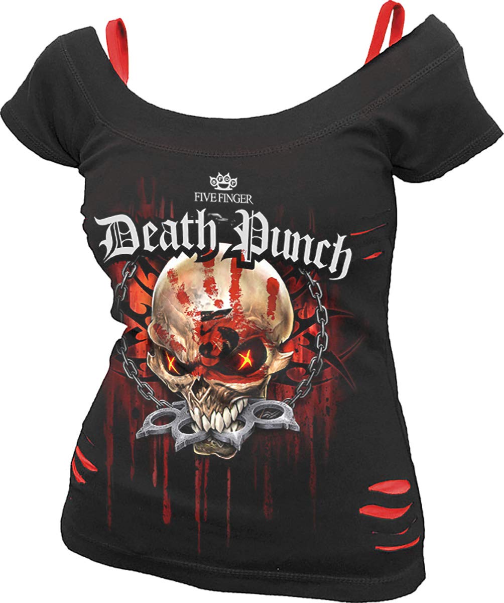 Spiral Assassin 2In1 Red Ripped Top Black XXL - 5Fdp