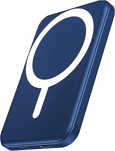 podoru Magsafe - Batería magnética de 5000 mAh con cable tipo C de 20 W PD de carga rápida, entrada de iluminación, cargador portátil inalámbrico