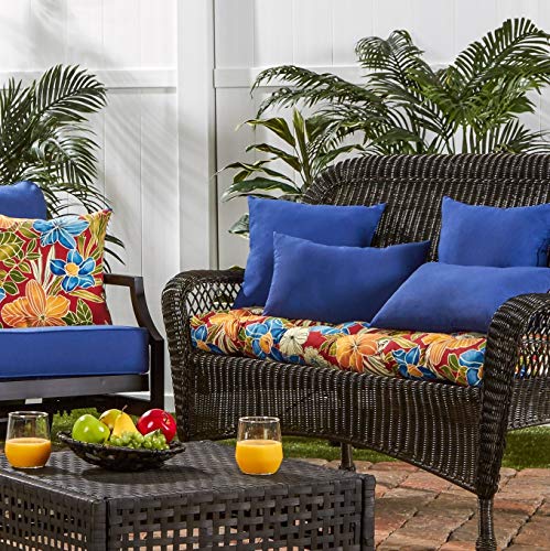 Image of South Pine Porch Outdoor 44x17-inch Swing /Bench Cushion, Aloha Red Floral