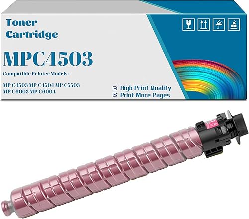 MP C4503 - Cartucho de tóner compatible con impresora Ricoh MPC4503 MPC4504 MPC5503 MPC6003 MPC6004 (841851 Magenta)