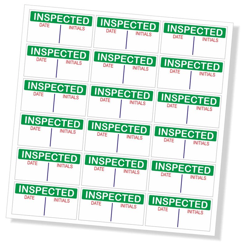 PG Creations Inspected Ok Tested Stickers for Quality Check, Small Size 0.75x1.5 Inch Paper Labels, Green, 500 Stickers