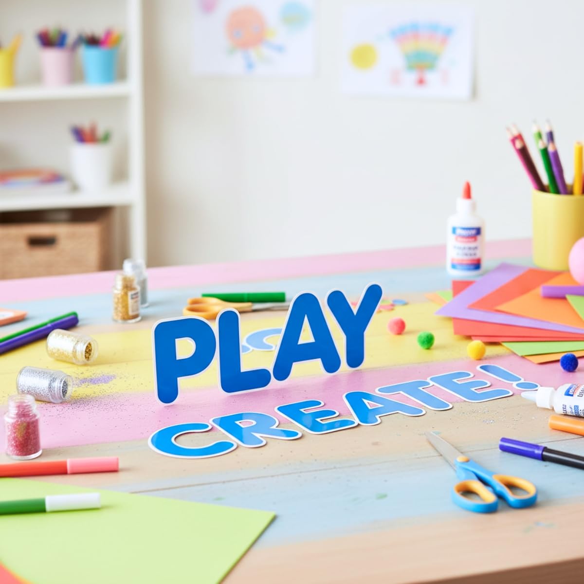 Fun Express - 4" Removable Adhesive Letters - Blue - Educational - Classroom Decorations - Bulletin Board Decor - 78 Pieces