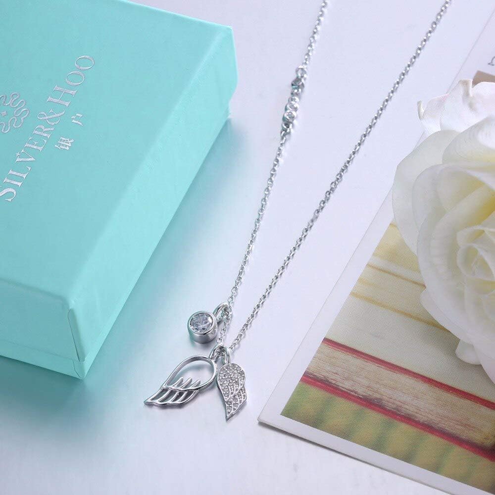 Naszyjniki 925 Sterling Silver Naszyjnik Skrzydła Anioła Kobiety Biżuteria