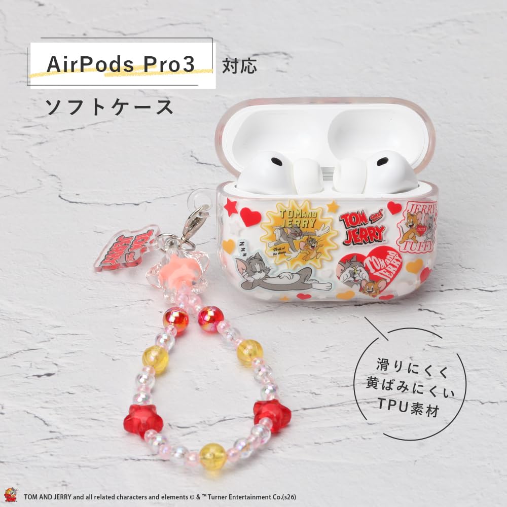 Premium Style キャラクター デザイン AirPods Pro3 用 TPU ソフトケース トムとジェリー PG-WAPP3TP01TAJ