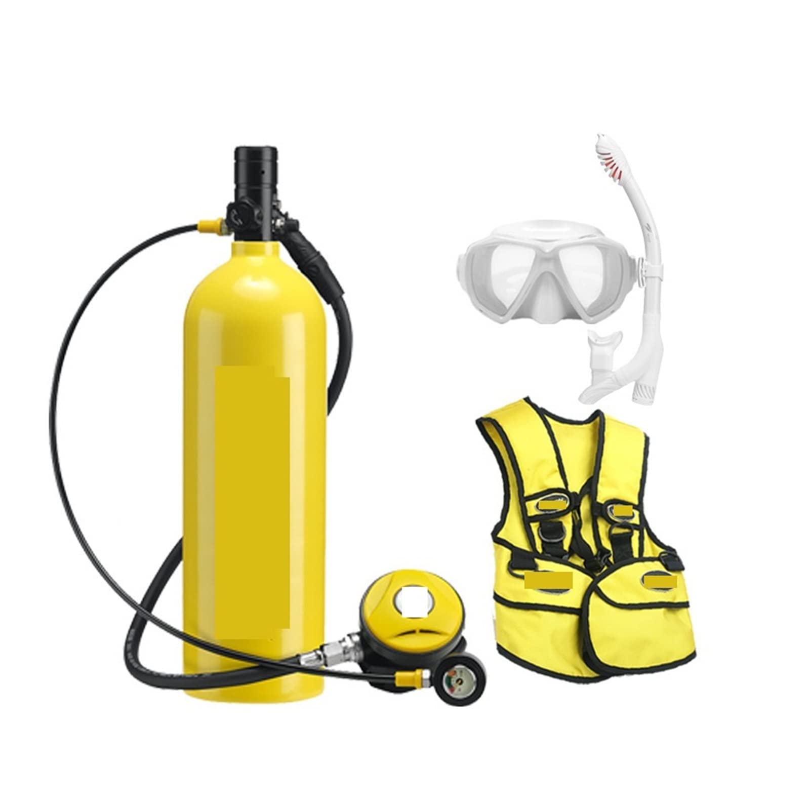 Portable Dive Cylinder, Outdoor Diving Respirator 2L Adult Swimming Oxygen Cylinder Leisure and Entertainment(Giallo,C)