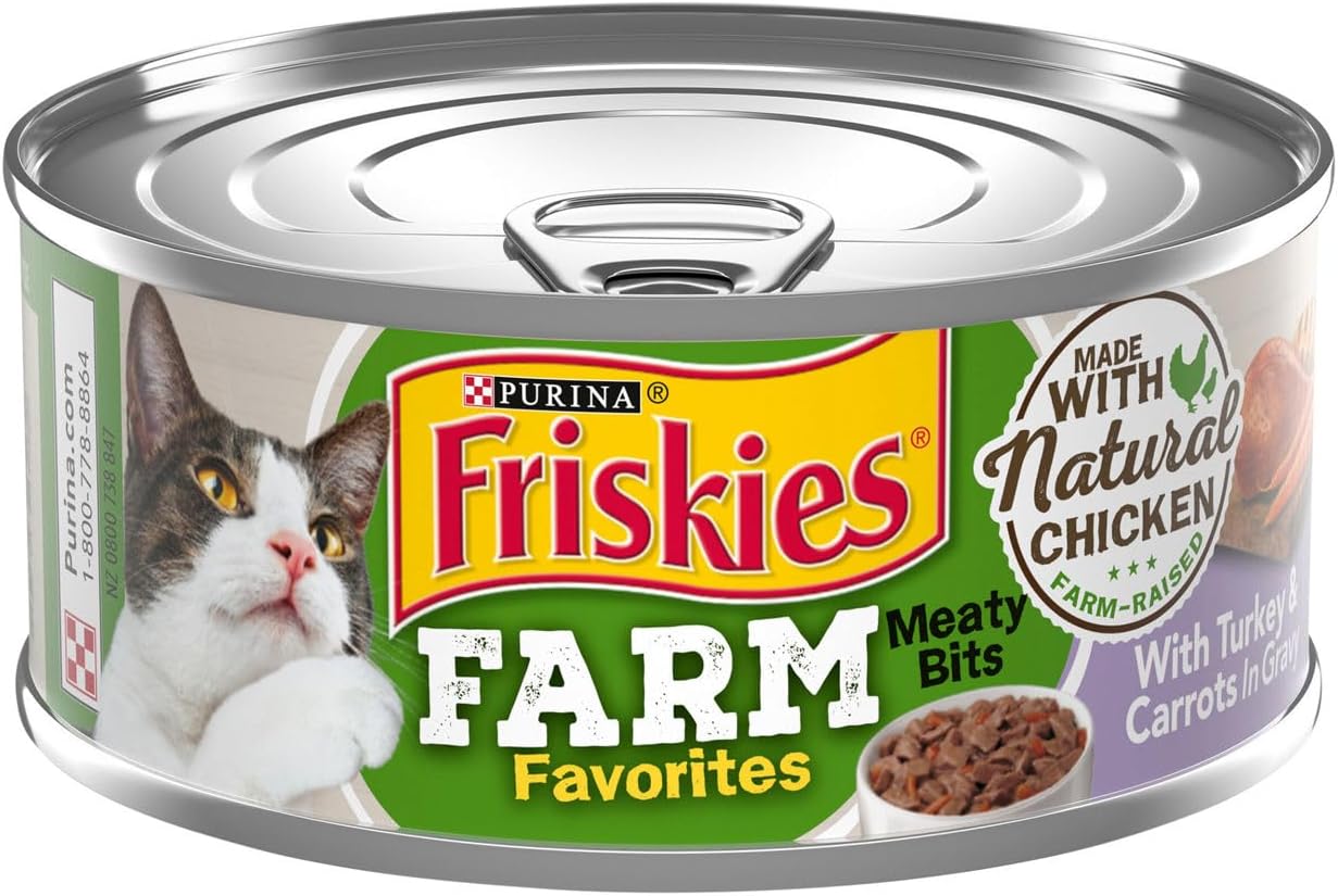 Friskies, Farm Favorites Meaty Bits Turkey & Carrots In Gravy Cat Food, 5.5 Ounce