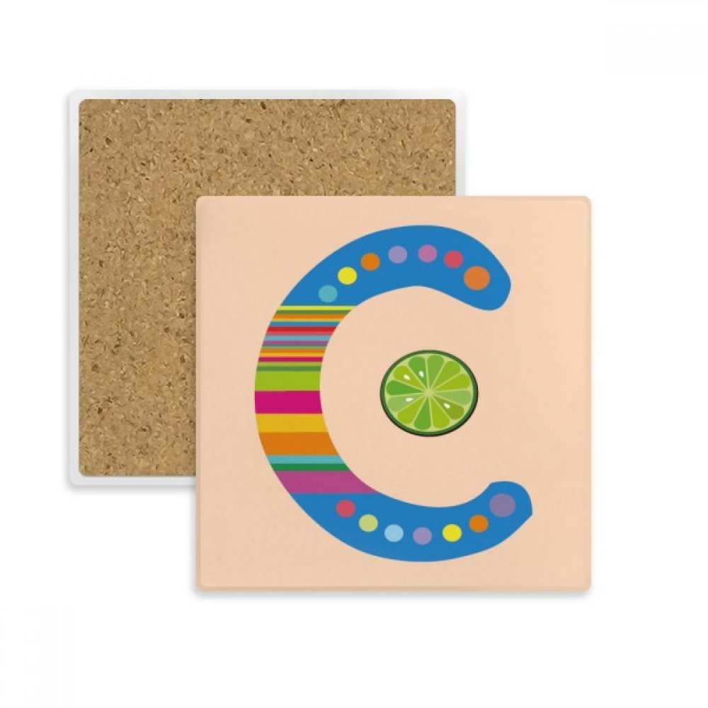 Coaster alphabet C de qualité supérieure en pierre absorbante pour tasse